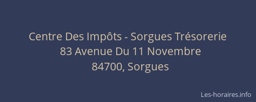 Centre Des Imp&ocirc;ts - Sorgues Tr&eacute;sorerie