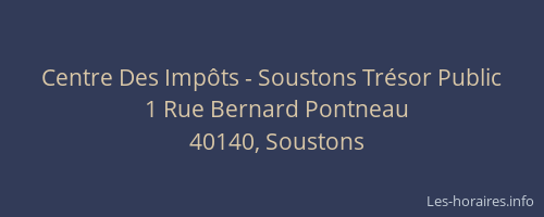 Centre Des Impôts - Soustons Trésor Public