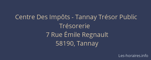 Centre Des Impôts - Tannay Trésor Public Trésorerie