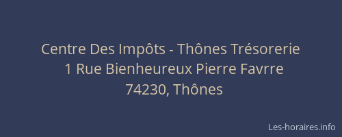 Centre Des Imp&ocirc;ts - Th&ocirc;nes Tr&eacute;sorerie