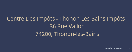 Centre Des Imp&ocirc;ts - Thonon Les Bains Imp&ocirc;ts