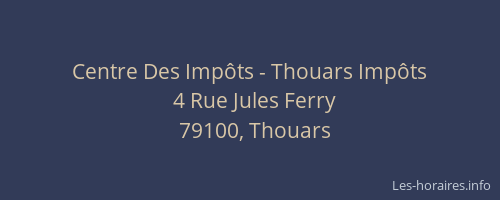 Centre Des Imp&ocirc;ts - Thouars Imp&ocirc;ts