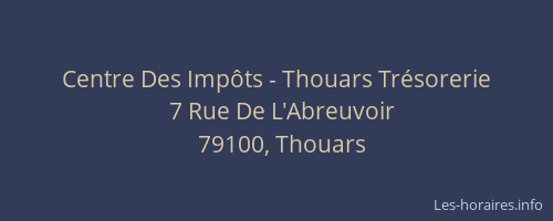 Centre Des Impôts - Thouars Trésorerie