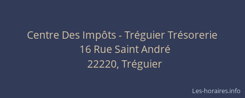 Centre Des Imp&ocirc;ts - Tr&eacute;guier Tr&eacute;sorerie