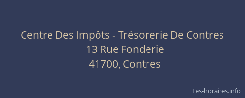 Centre Des Imp&ocirc;ts - Tr&eacute;sorerie De Contres