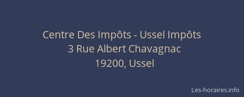 Centre Des Imp&ocirc;ts - Ussel Imp&ocirc;ts