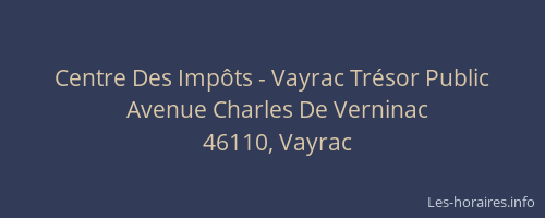 Centre Des Impôts - Vayrac Trésor Public