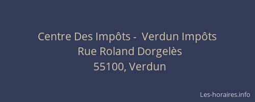 Centre Des Imp&ocirc;ts -  Verdun Imp&ocirc;ts