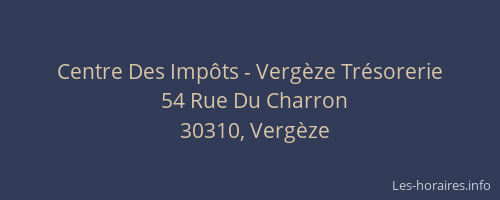Centre Des Imp&ocirc;ts - Verg&egrave;ze Tr&eacute;sorerie