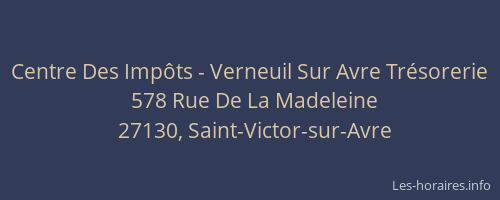 Centre Des Imp&ocirc;ts - Verneuil Sur Avre Tr&eacute;sorerie