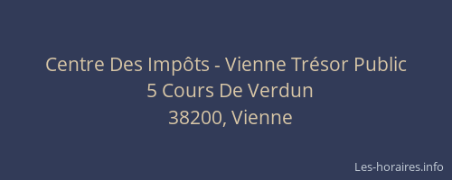 Centre Des Imp&ocirc;ts - Vienne Tr&eacute;sor Public