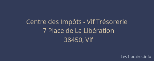 Centre des Imp&ocirc;ts - Vif Tr&eacute;sorerie