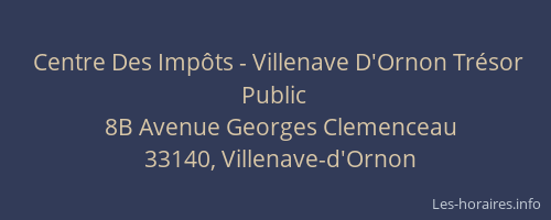 Centre Des Imp&ocirc;ts - Villenave D'Ornon Tr&eacute;sor Public