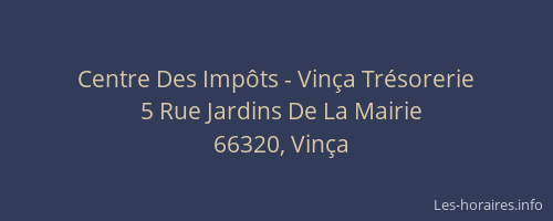 Centre Des Imp&ocirc;ts - Vin&ccedil;a Tr&eacute;sorerie