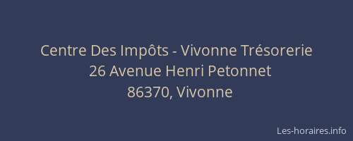 Centre Des Imp&ocirc;ts - Vivonne Tr&eacute;sorerie