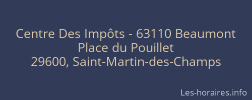 Centre Des Impôts - 63110 Beaumont
