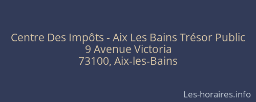 Centre Des Impôts - Aix Les Bains Trésor Public