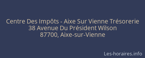Centre Des Impôts - Aixe Sur Vienne Trésorerie