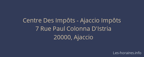 Centre Des Impôts - Ajaccio Impôts
