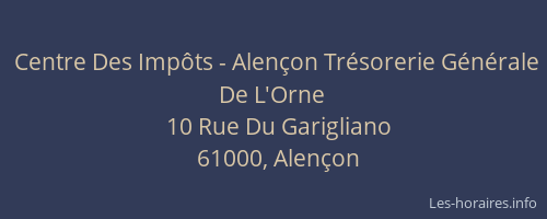 Centre Des Impôts - Alençon Trésorerie Générale De L'Orne