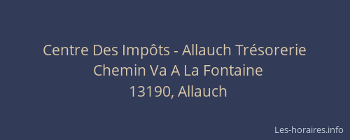 Centre Des Impôts - Allauch Trésorerie