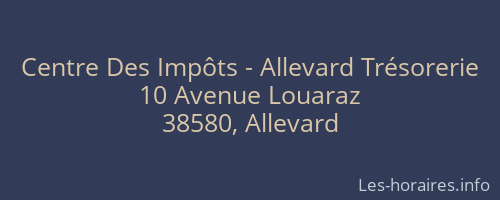 Centre Des Impôts - Allevard Trésorerie