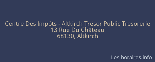 Centre Des Impôts - Altkirch Trésor Public Tresorerie