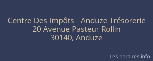 Centre Des Impôts - Anduze Trésorerie