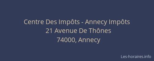 Centre Des Impôts - Annecy Impôts