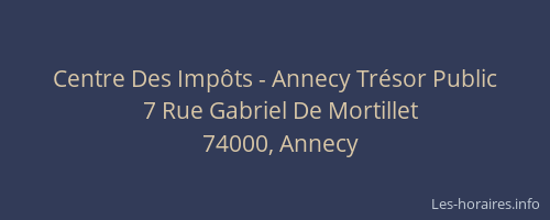 Centre Des Impôts - Annecy Trésor Public