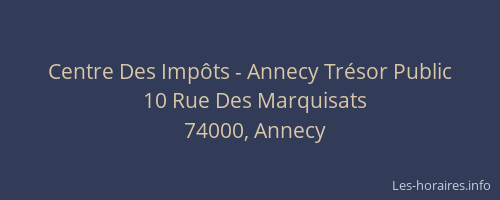 Centre Des Impôts - Annecy Trésor Public