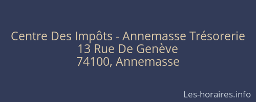 Centre Des Impôts - Annemasse Trésorerie