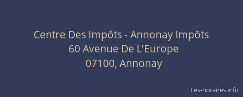 Centre Des Impôts - Annonay Impôts