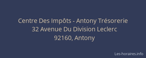 Centre Des Impôts - Antony Trésorerie