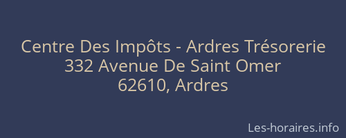 Centre Des Impôts - Ardres Trésorerie