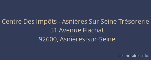 Centre Des Impôts - Asnières Sur Seine Trésorerie
