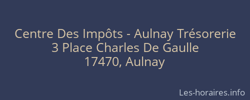 Centre Des Impôts - Aulnay Trésorerie