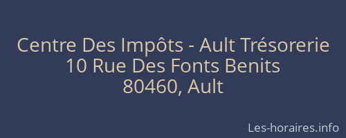 Centre Des Impôts - Ault Trésorerie