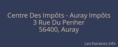 Centre Des Impôts - Auray Impôts