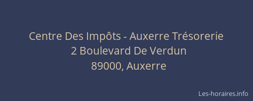 Centre Des Impôts - Auxerre Trésorerie