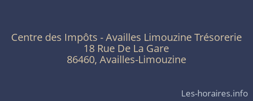 Centre des Impôts - Availles Limouzine Trésorerie