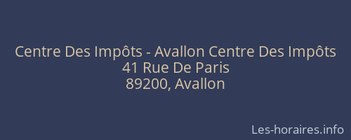 Centre Des Impôts - Avallon Centre Des Impôts