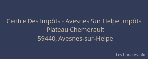 Centre Des Impôts - Avesnes Sur Helpe Impôts
