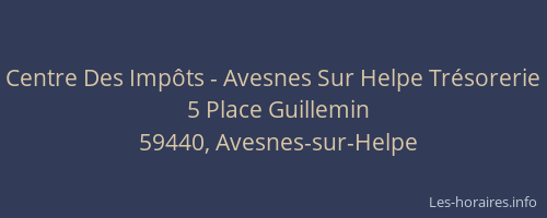 Centre Des Impôts - Avesnes Sur Helpe Trésorerie