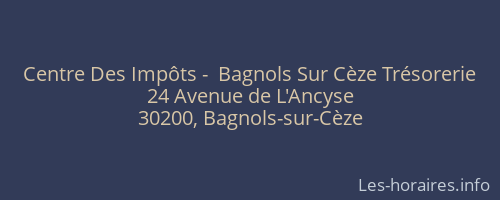 Centre Des Impôts -  Bagnols Sur Cèze Trésorerie