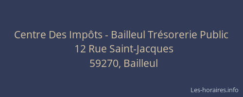 Centre Des Impôts - Bailleul Trésorerie Public