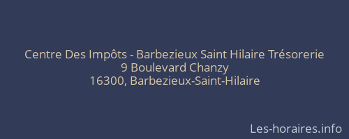 Centre Des Impôts - Barbezieux Saint Hilaire Trésorerie