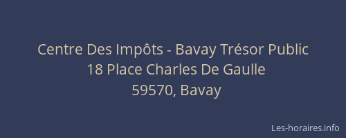Centre Des Impôts - Bavay Trésor Public