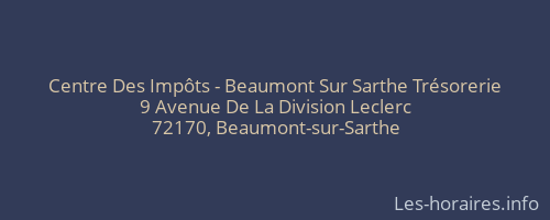 Centre Des Impôts - Beaumont Sur Sarthe Trésorerie