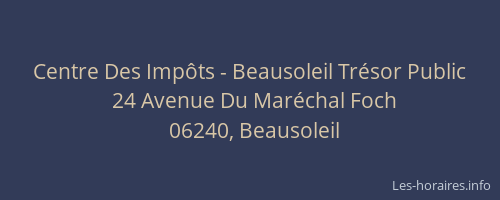 Centre Des Impôts - Beausoleil Trésor Public